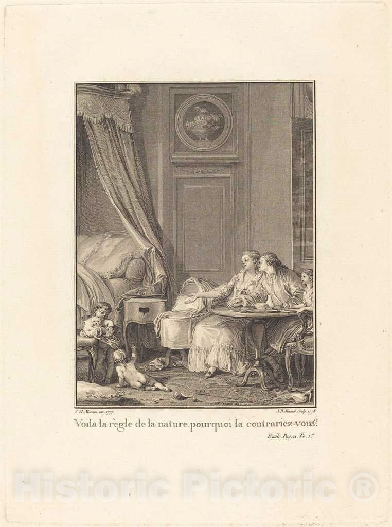 Art Print : Simonet After Moreau, VoilÃ  la rÃ¨gle de la Nature, pourquoi la contrariez-Vous?, c.1778 - Vintage Wall Art