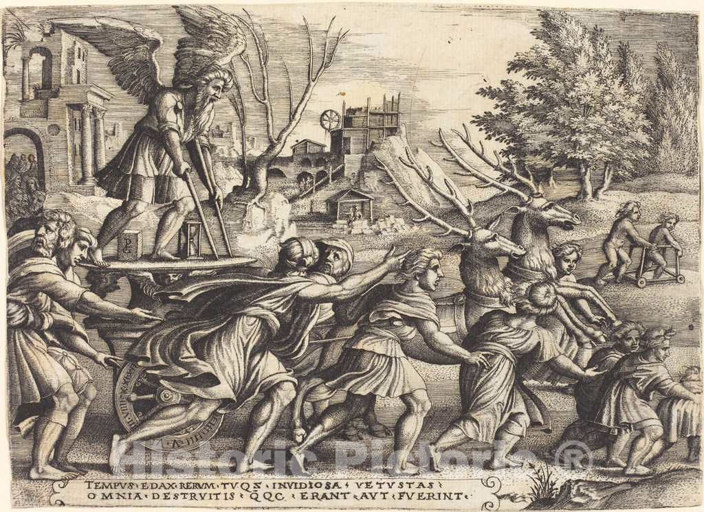 Art Print : Georg Pencz, The Triumph of Time - Vintage Wall Art