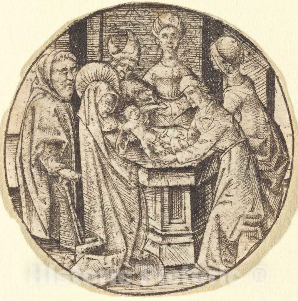 Art Print : Israhel Van Meckenem, The Circumcision, c.1475 - Vintage Wall Art