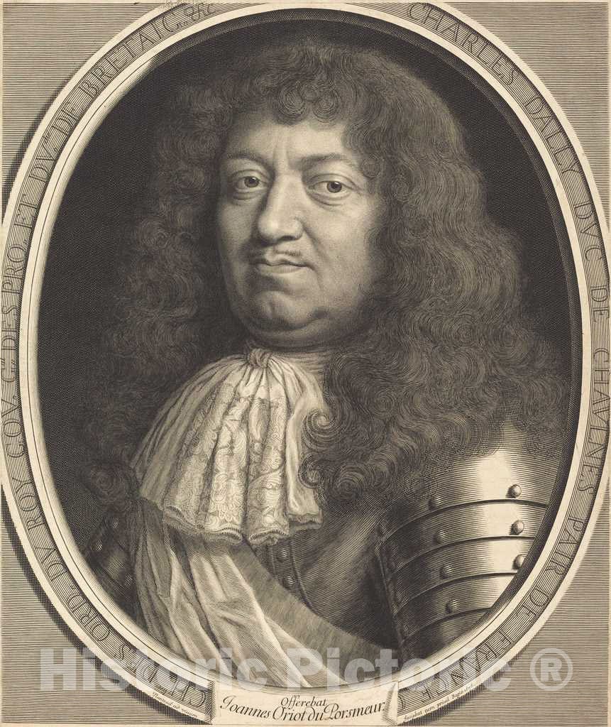 Art Print : Robert Nanteuil, Charles, Duc de Chaulnes, 1676 - Vintage Wall Art
