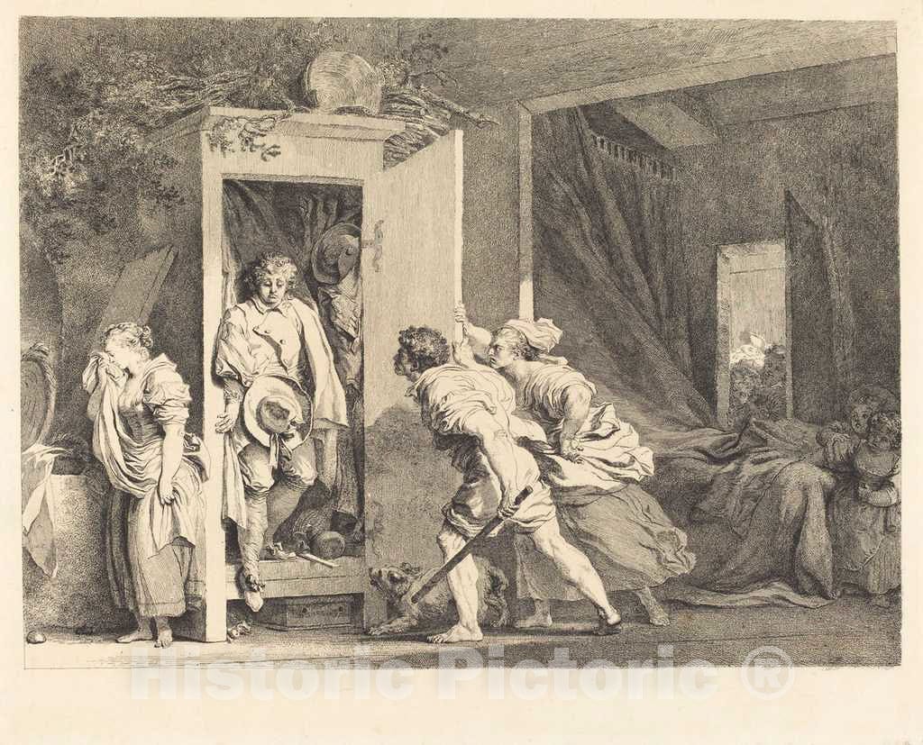 Art Print : HonorÃ© Fragonard, The Cupboard (L'armoire), 1778 - Vintage Wall Art