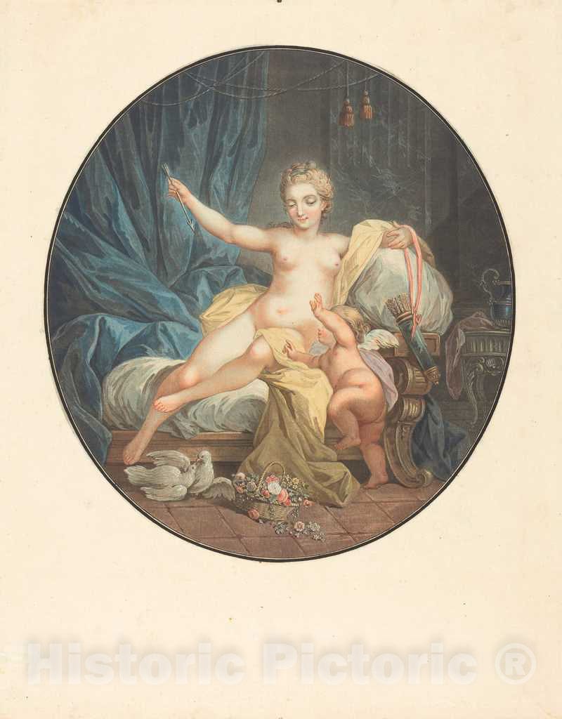 Art Print : Janinet After Charlier, Venus desarmant L'Amour - Vintage Wall Art