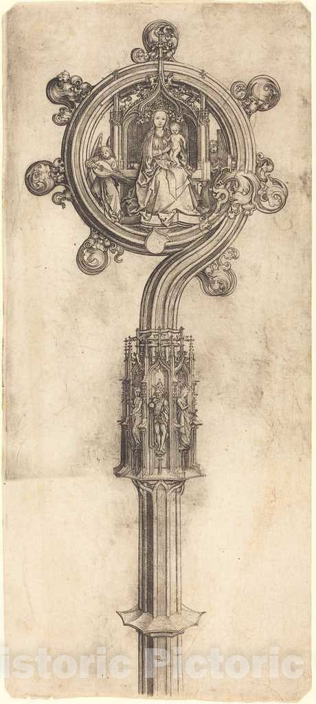 Art Print : Martin Schongauer, A Bishop's Crosier, c.1478 - Vintage Wall Art
