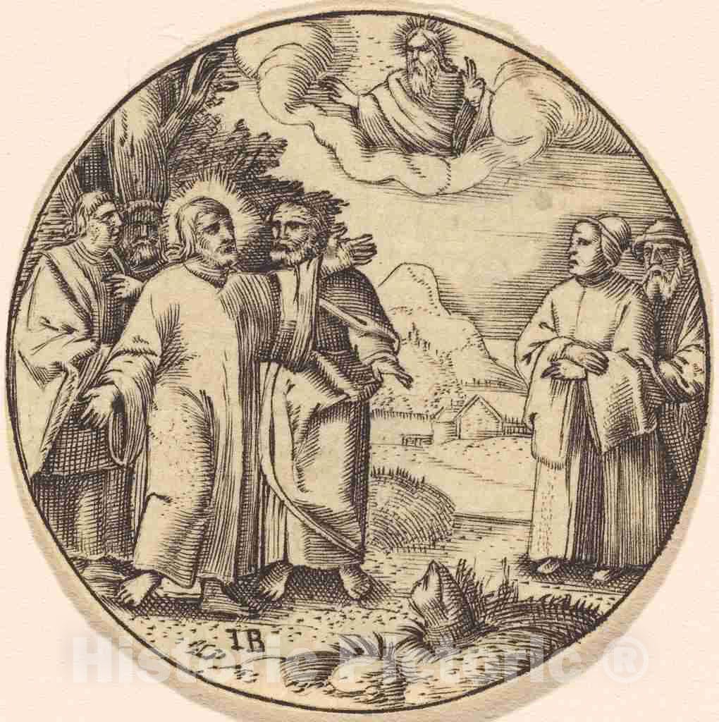 Art Print : Christ with Three of His Apostles - Vintage Wall Art