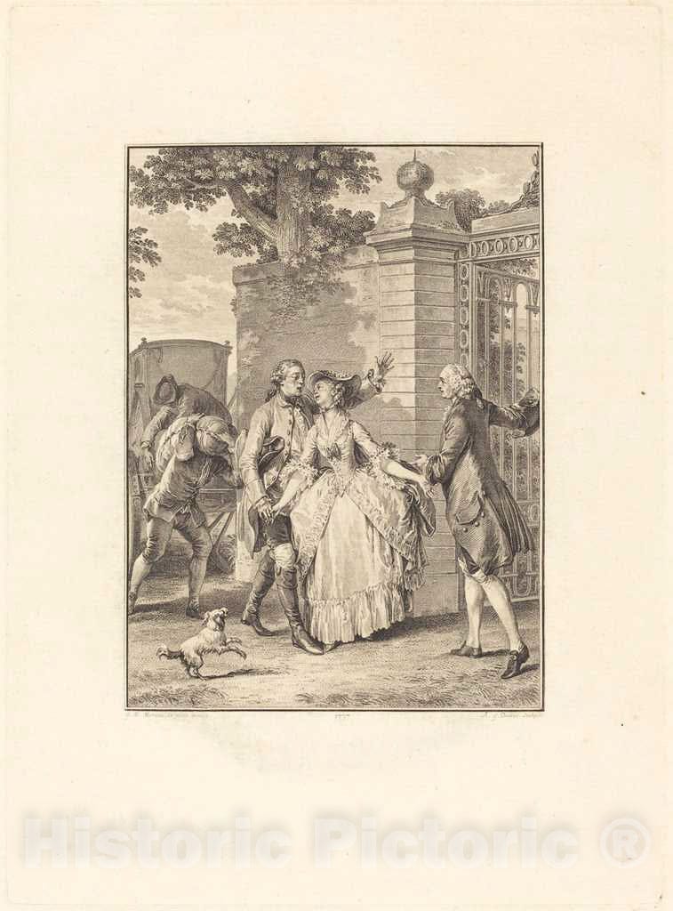 Art Print : Duclos After Michel Moreau, La confiance des Belles Ã¢mes, 1777 - Vintage Wall Art