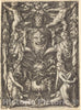 Art Print : Aldegrever, Ornament with Mask, 1550 - Vintage Wall Art