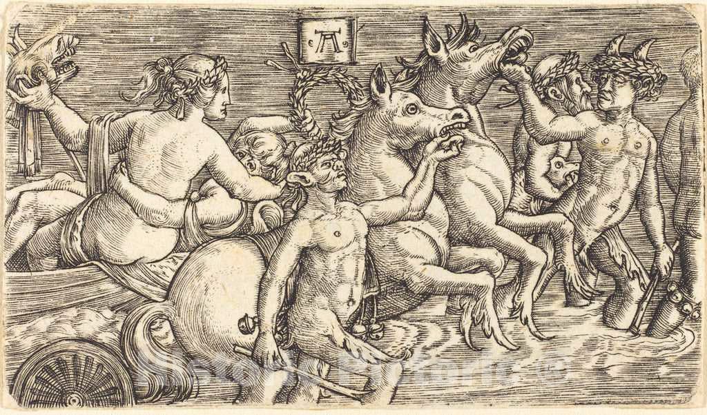 Art Print : Albrecht Altdorfer, Lovers led by Seagods on Triumph, c.1523 - Vintage Wall Art