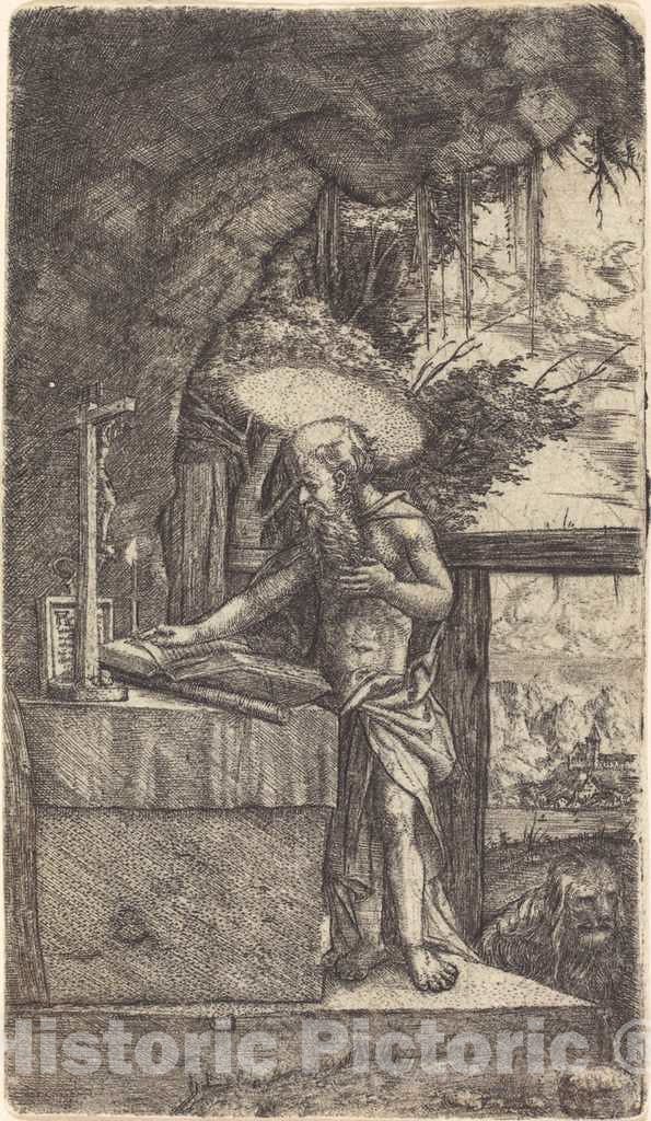 Art Print : Albrecht Altdorfer, Saint Jerome Reading, c.1518 - Vintage Wall Art