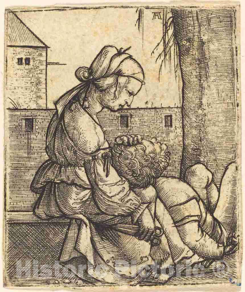 Art Print : Albrecht Altdorfer, Samson and Delilah, c.1523 - Vintage Wall Art