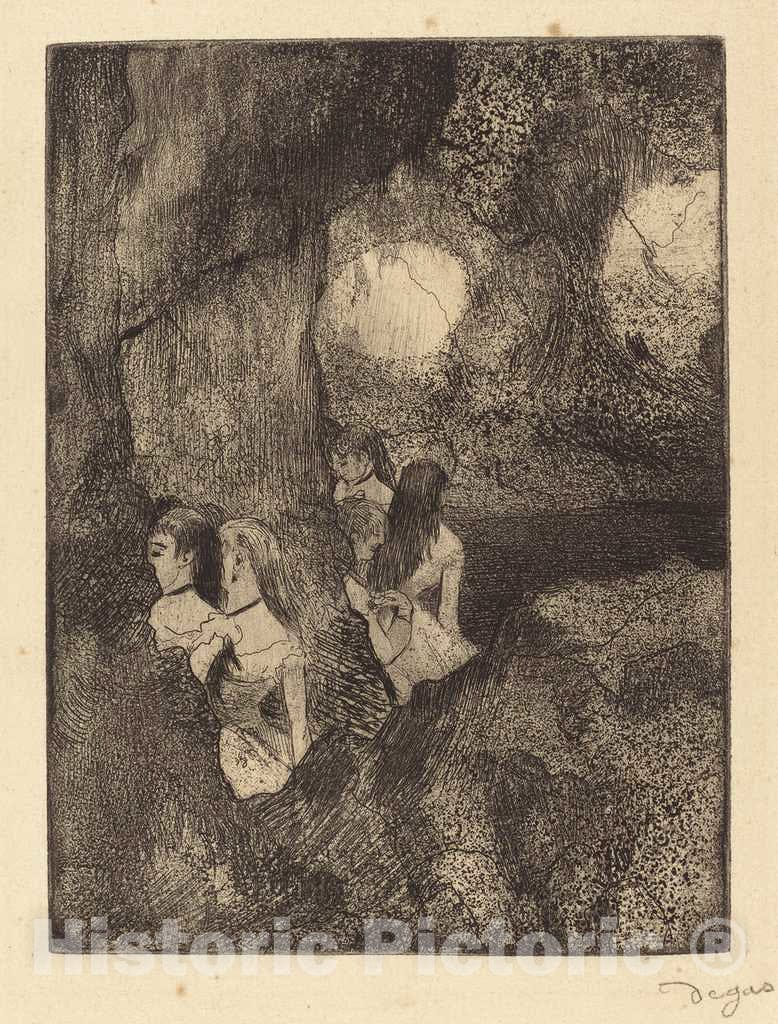Art Print : Edgar Degas, Dancers in The Wings (Danseuses Dans la Coulisse), c. 1877 - Vintage Wall Art
