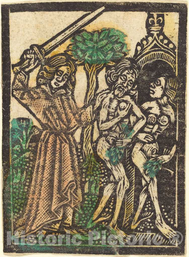 Art Print : Aachen Madonna, The Expulsion from The Garden of Eden, c.1470 - Vintage Wall Art