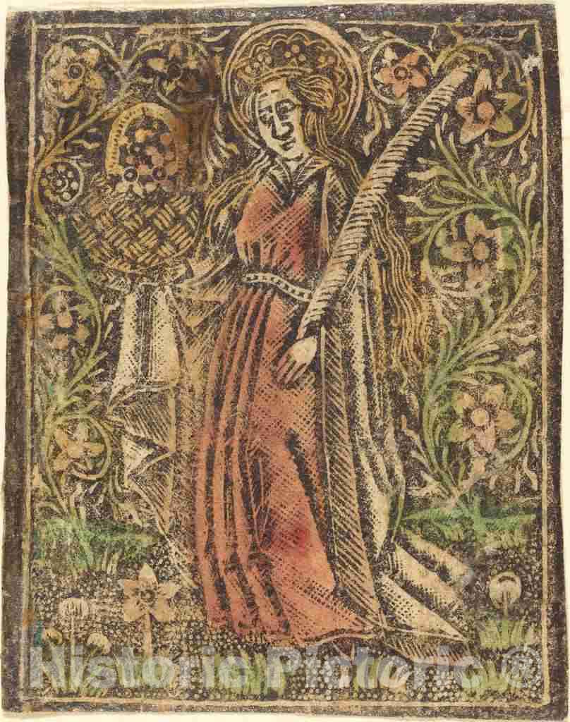 Art Print : Aachen Madonna, Saint Dorothy, c. 1480 - Vintage Wall Art