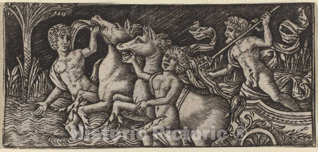 Art Print : Peregrino da Cesena, The Triumph of Neptune, c.1500 - Vintage Wall Art