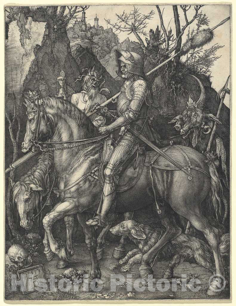 Art Print : Albrecht DÃ¼rer, Knight, Death and Devil, 1513 - Vintage Wall Art