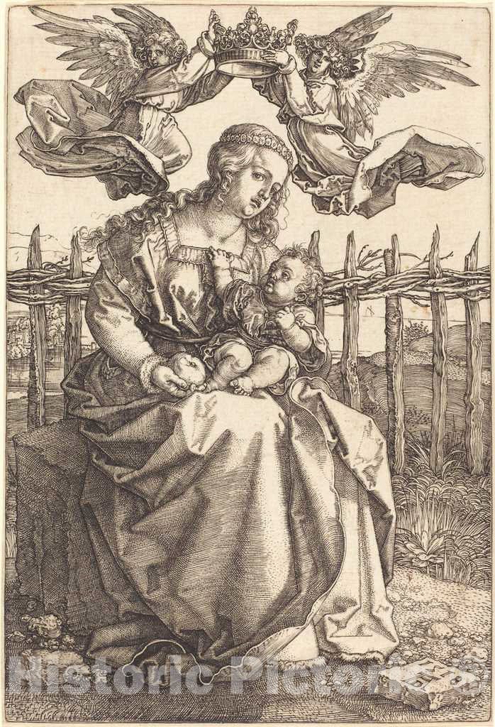 Art Print : Albrecht DÃ¼rer, The Virgin and Child Crowned by Two Angels, 1518 - Vintage Wall Art