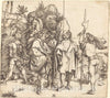 Art Print : Albrecht DÃ¼rer, Five Soldiers and a Turk on Horseback, c.1496 - Vintage Wall Art
