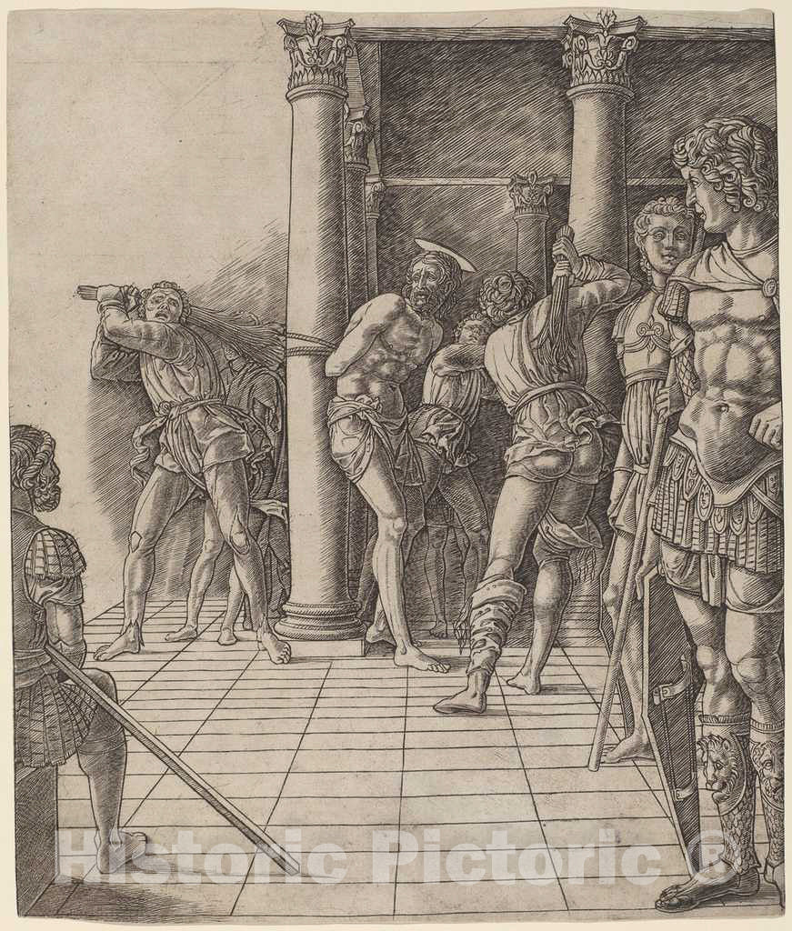 Art Print : Mantegna or Andrea, Flagellation of Christ, with The Pavement, c.1478 - Vintage Wall Art