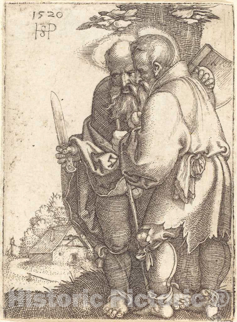 Art Print : Sebald Beham, Bartholomew and Matthias, 1520 - Vintage Wall Art