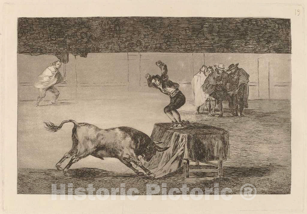 Art Print : Francisco de Goya, Otra locura suya en la misma Plaza (Another Madness of His in The Same Ring), in or Before 1816 - Vintage Wall Art