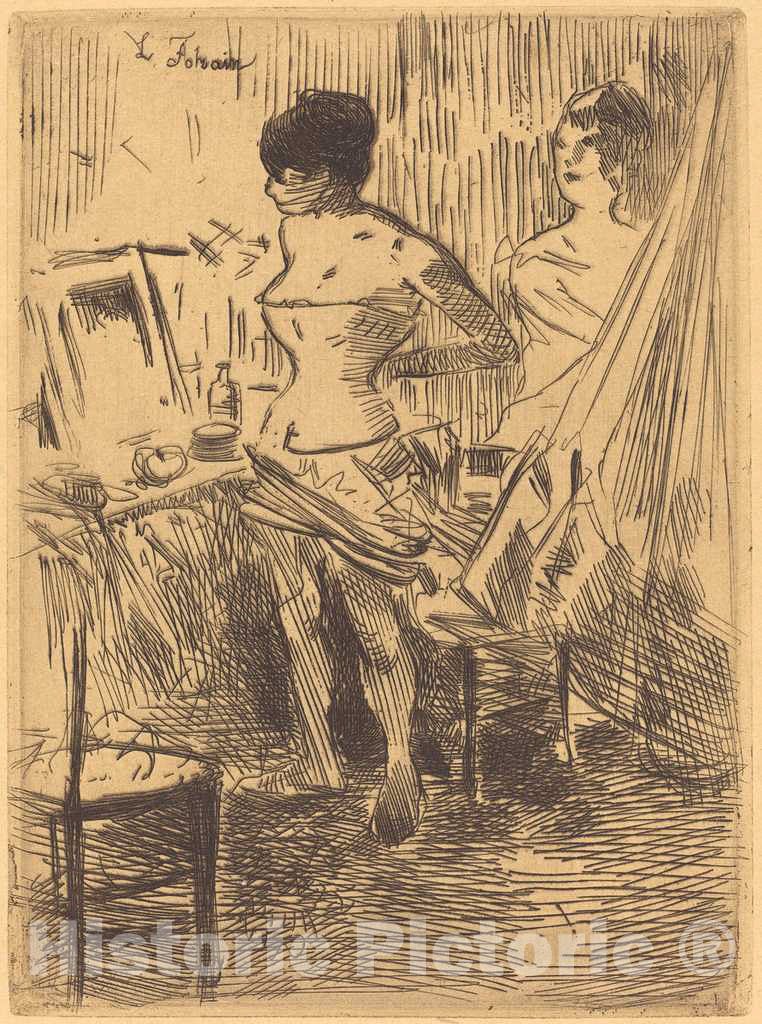 Art Print : Louis Forain, Dancers in Their Dressing Room, c. 1876 - Vintage Wall Art