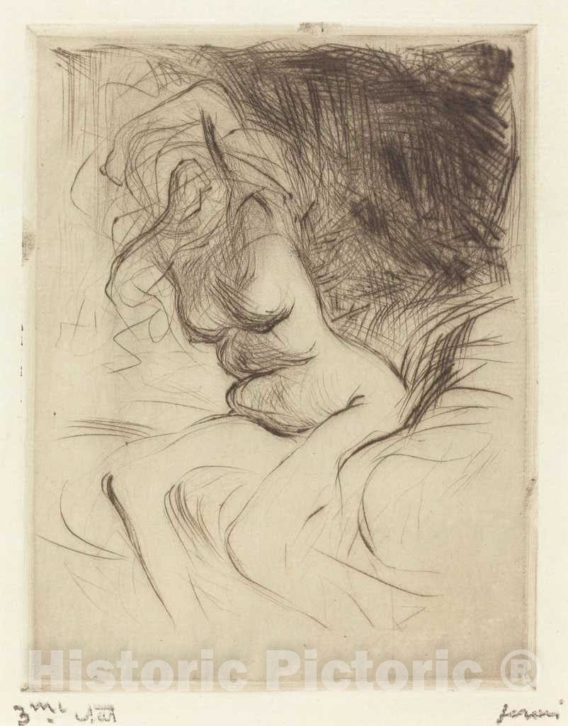 Art Print : Louis Forain, Woman Taking Off Her Chemise, c. 1910 - Vintage Wall Art