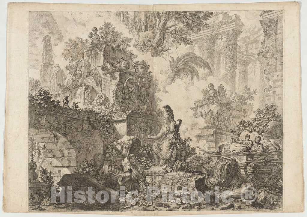 Art Print : Giovanni Battista Piranesi, Veduta del Ponte Lugano - Vintage Wall Art