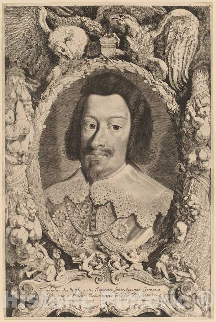 Art Print : Suyderhoff After Soutman, Emperor Ferdinand III, 1650? - Vintage Wall Art