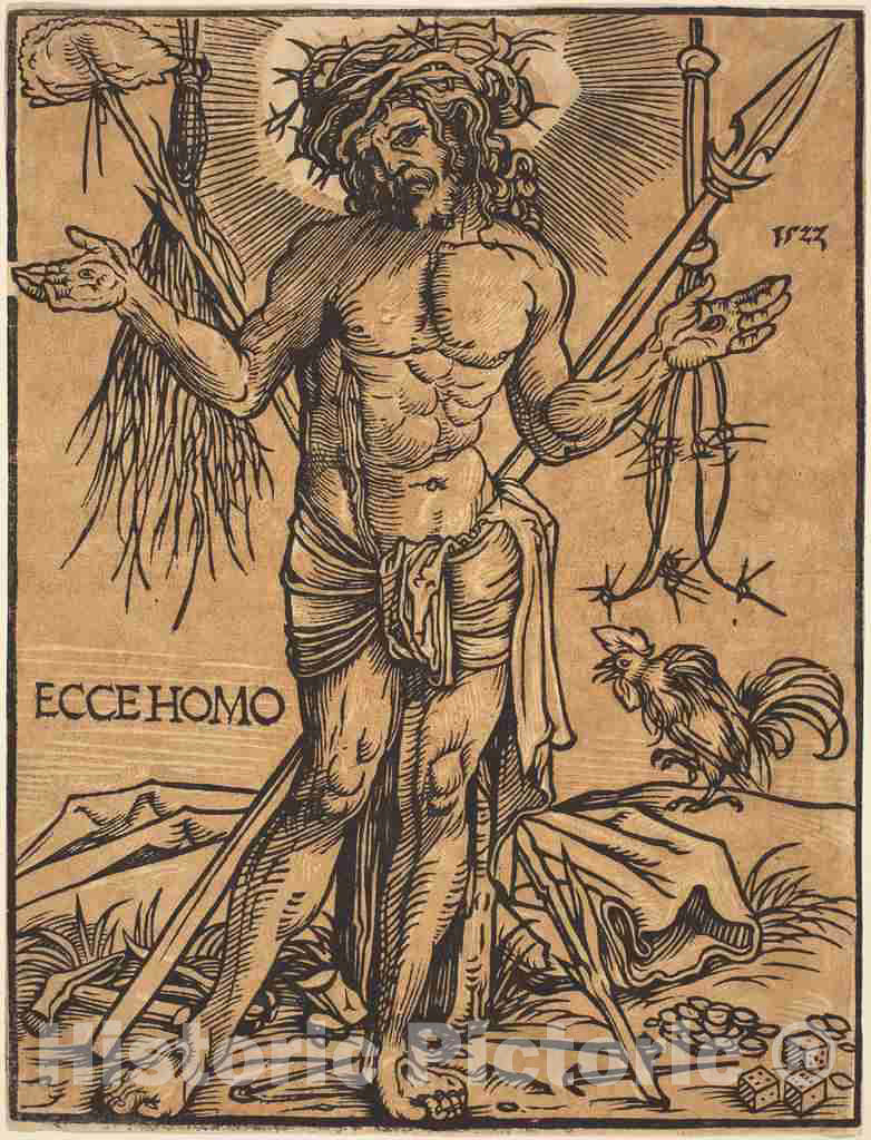 Art Print : Hans Weiditz, The Man of Sorrows Standing, 1522 - Vintage Wall Art