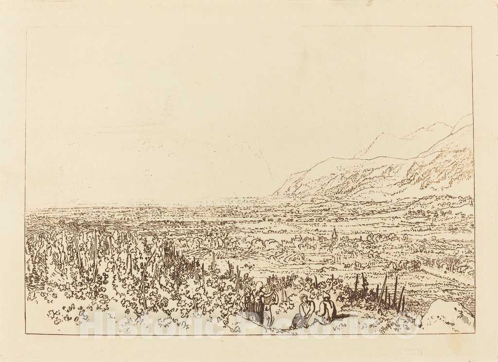 Art Print : Joseph Mallord William Turner, Chain of Alps from Grenoble to Chamberi, 1812 - Vintage Wall Art