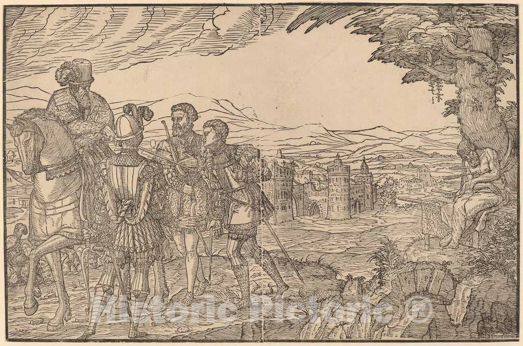 Art Print : Melchior Lorch, The King's Son, 1551 - Vintage Wall Art