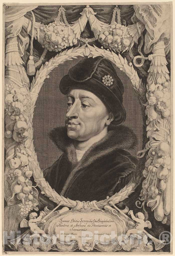 Art Print : Suyderhoff After Soutman, John The Fearless, Duke of Burgundy - Vintage Wall Art