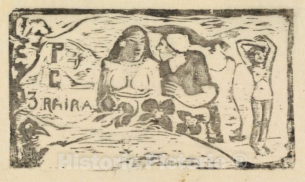 Art Print : Paul Gauguin, Title Page for Le Sourire (Titre du Sourire), in or After 1895 - Vintage Wall Art