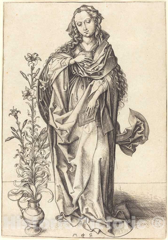 Art Print : Martin Schongauer, The Madonna, c.1491 - Vintage Wall Art