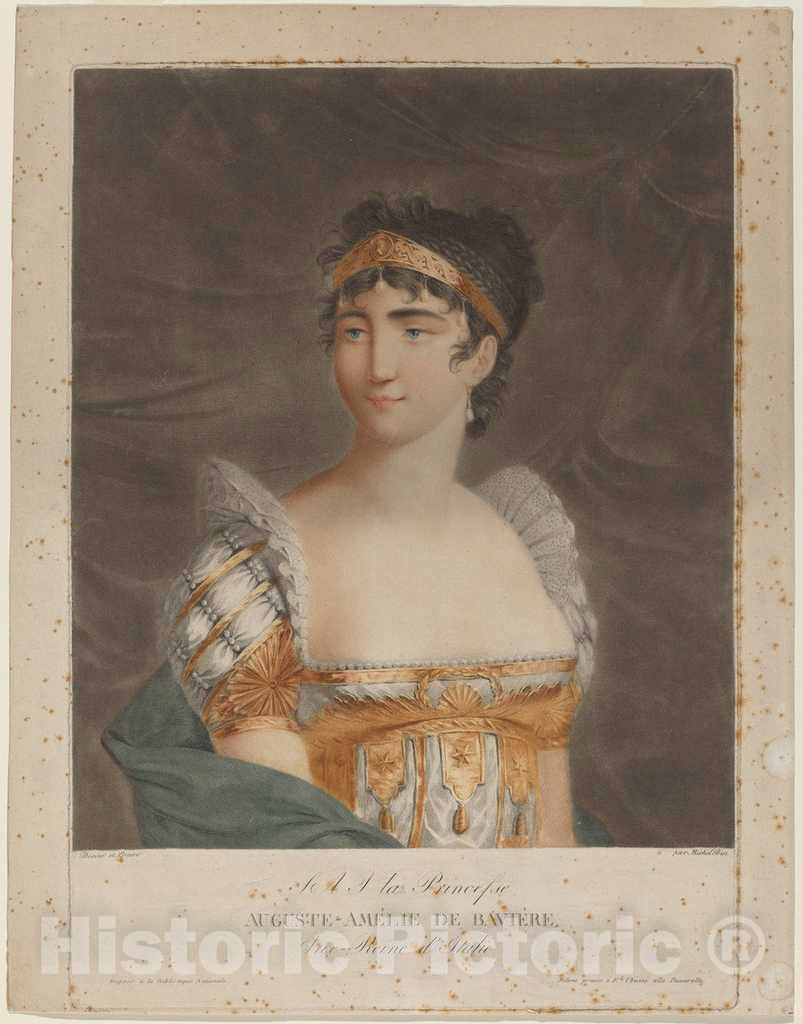 Art Print : Michele Bisi, Princess Auguste Amelie of Bavaria - Vintage Wall Art