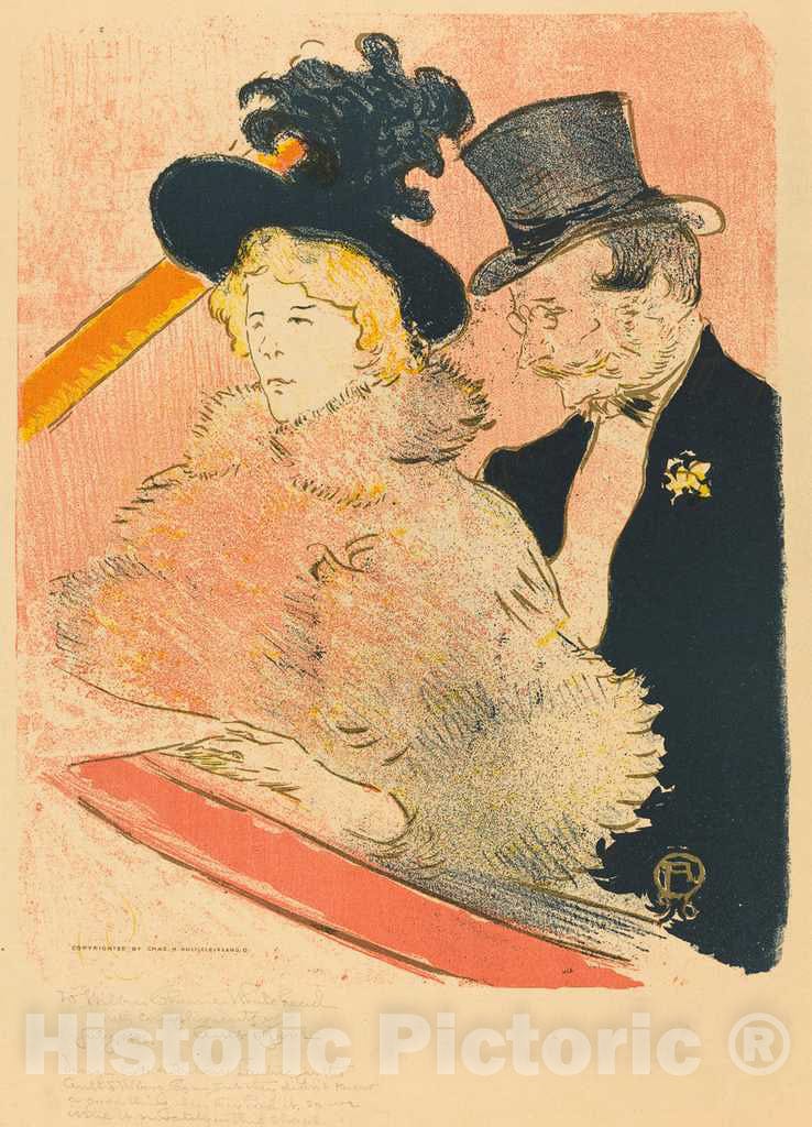 Art Print : Henri de Toulouse-Lautrec, at The Concert (Au Concert), 1896 - Vintage Wall Art