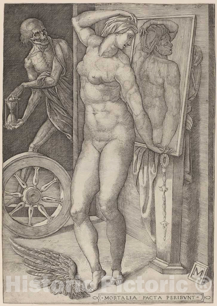 Art Print : Allegory of Vanity (Death Surprising a Woman), 16th Century - Vintage Wall Art