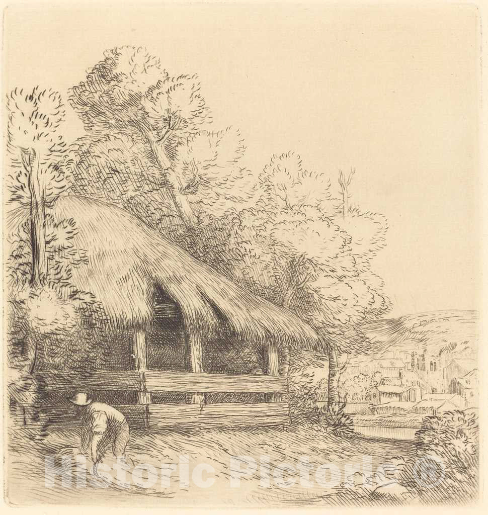 Art Print : Alphonse Legros, Little Shelter (Le Petit Hangar) - Vintage Wall Art