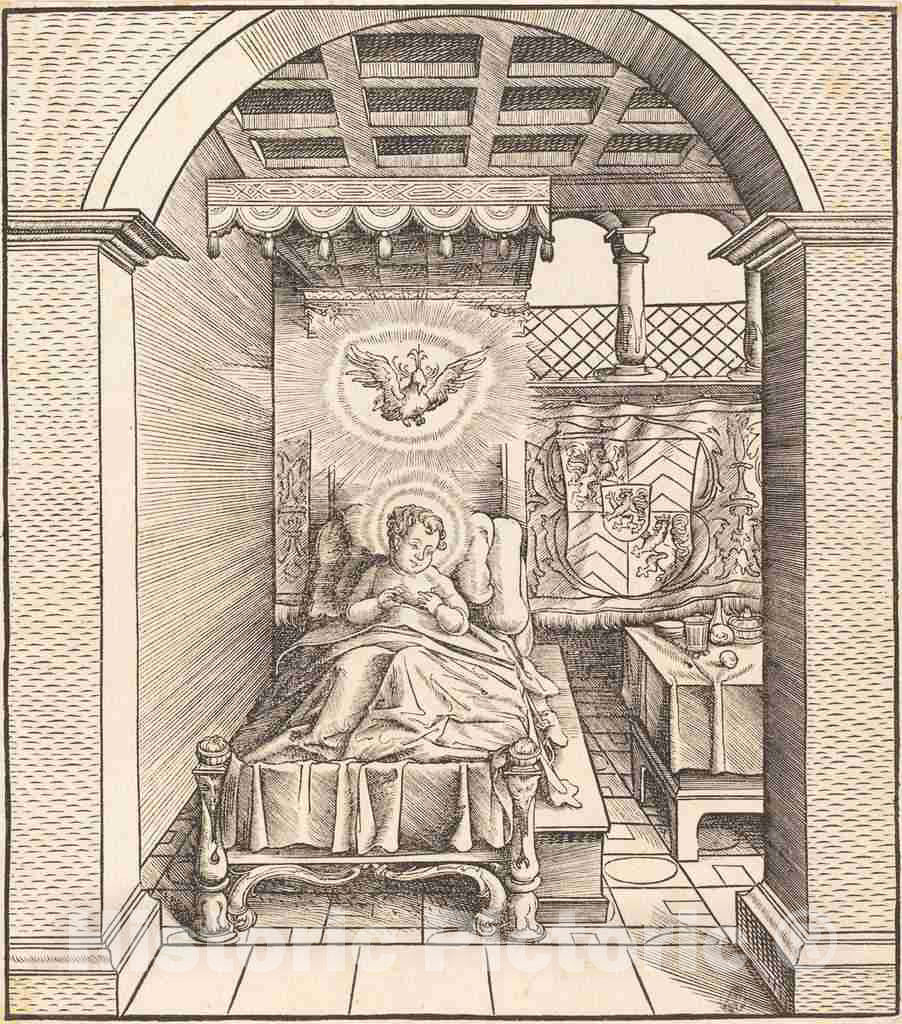 Art Print : Leonhard Beck, Saint Dentalinus, c.1517 - Vintage Wall Art