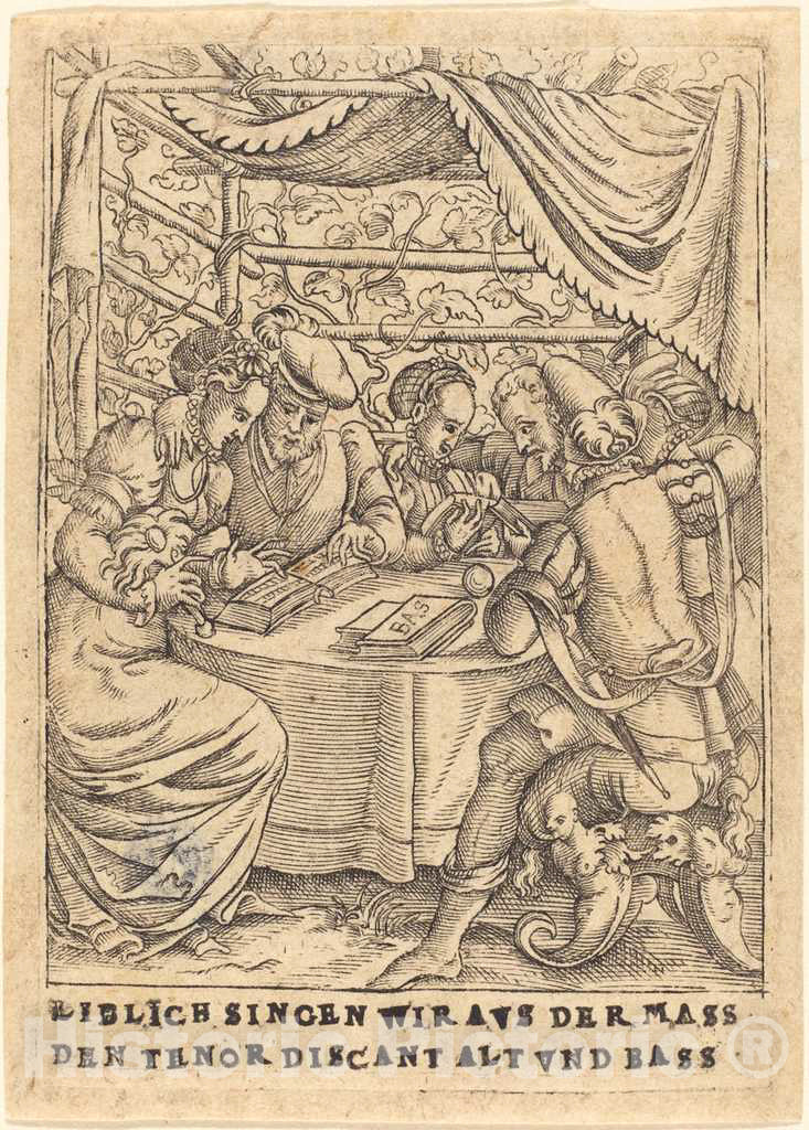 Art Print : Liblich singen wir AVS der Mass den Tenor Discant Alt und Bass, c. 1580 - Vintage Wall Art