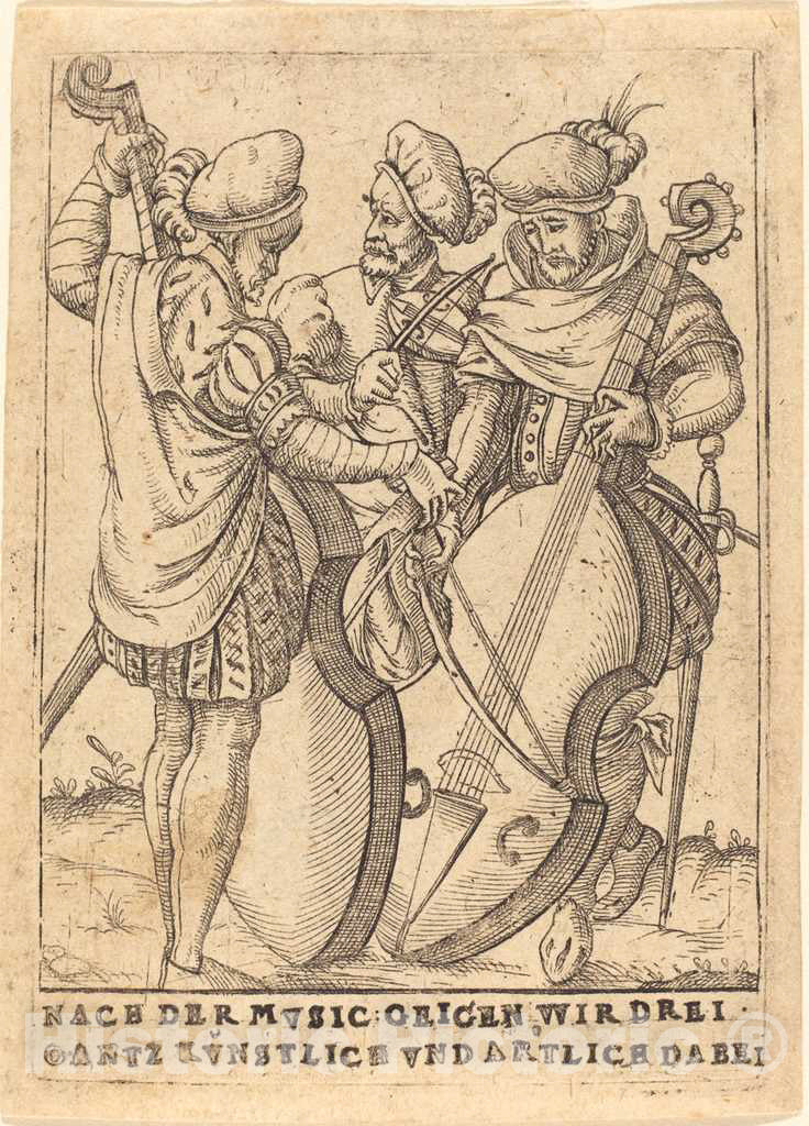 Art Print : Nach der Mvsic: Geigen wir DREI gantz Kvnstlice vnd artliche dabei, c. 1580 - Vintage Wall Art