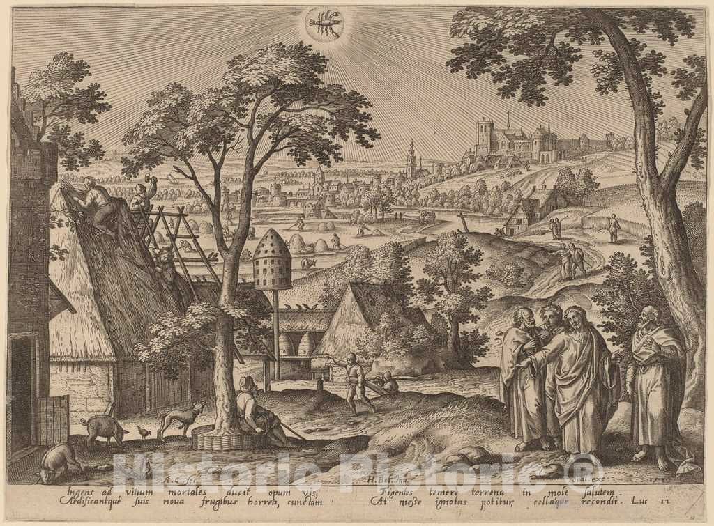Art Print : Collaert After Hans BOL, He That layeth up Treasure for Himself. (Cancer), 1585 - Vintage Wall Art
