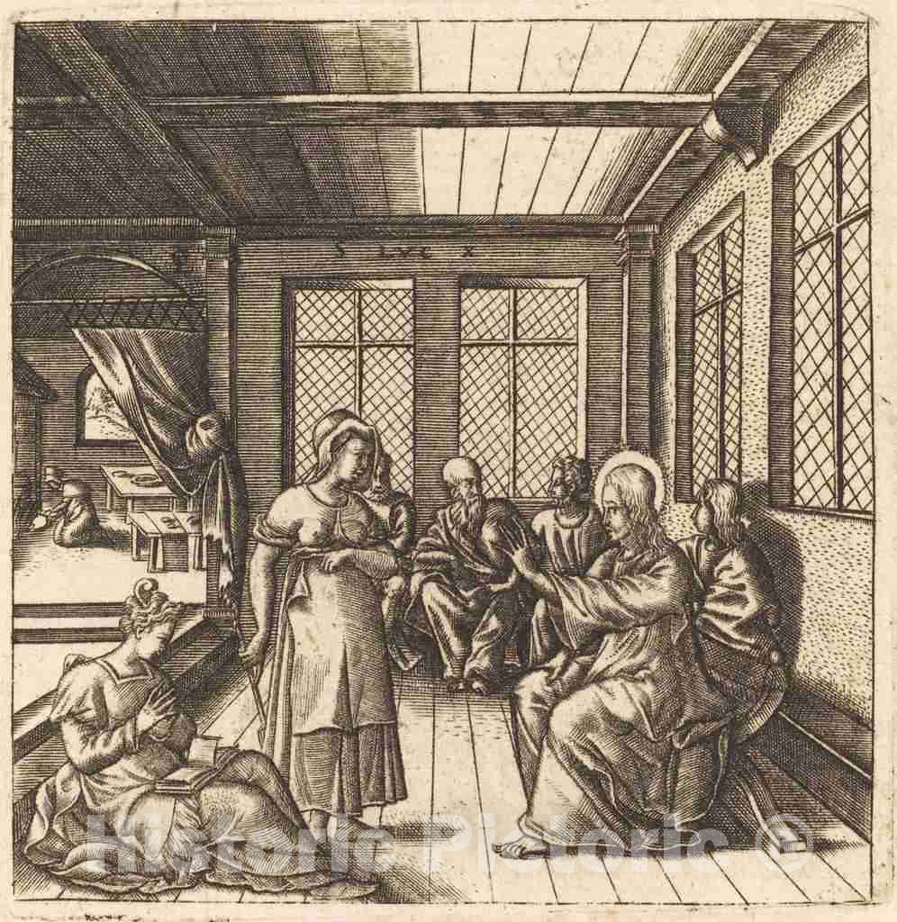 Art Print : LÃ©onard Gaultier, Christ in The House of Mary and Martha, c.1578 - Vintage Wall Art