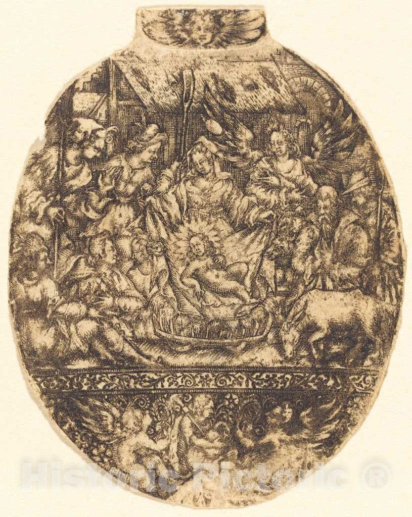 Art Print : Antoine Jacquard, The Adoration of The Shepherds - Vintage Wall Art