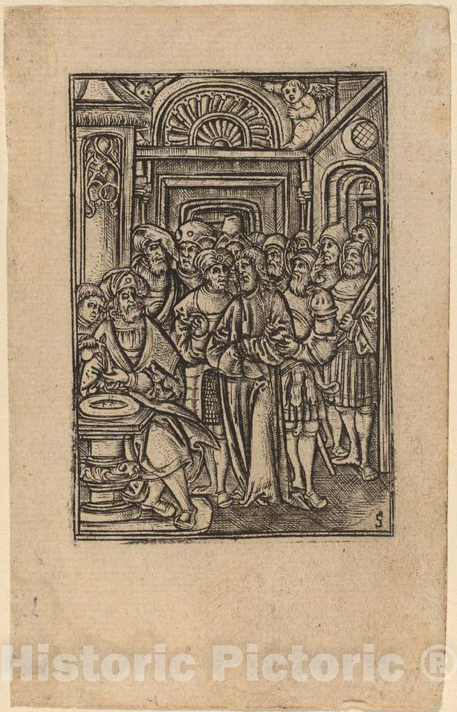 Art Print : Pilate Washing His Hands - Vintage Wall Art