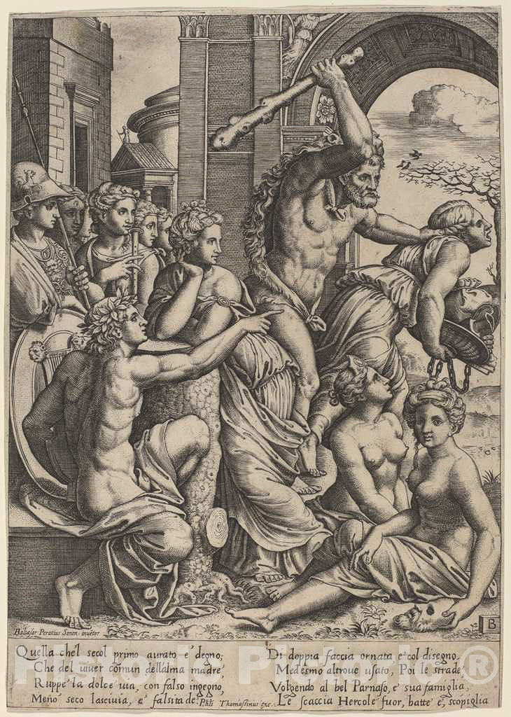 Art Print : Envy Driven from The Temple of The Muses - Vintage Wall Art