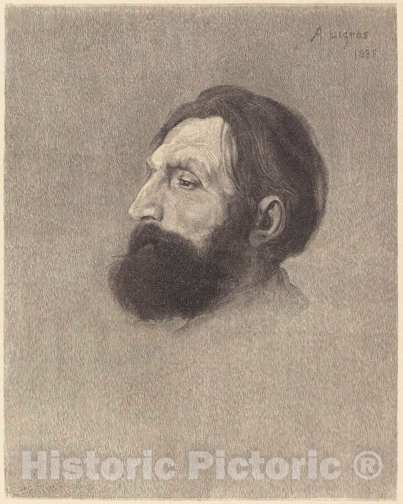 Art Print : Whitney After Legros, Auguste Rodin - Vintage Wall Art
