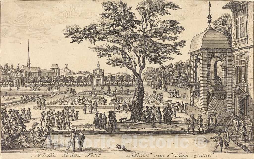 Art Print : Nicolas de Son, View of a Garden - Vintage Wall Art