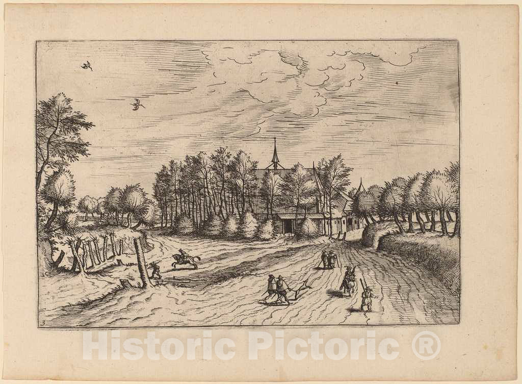 Art Print : Doetechum, Farm, in or Before 1676 - Vintage Wall Art