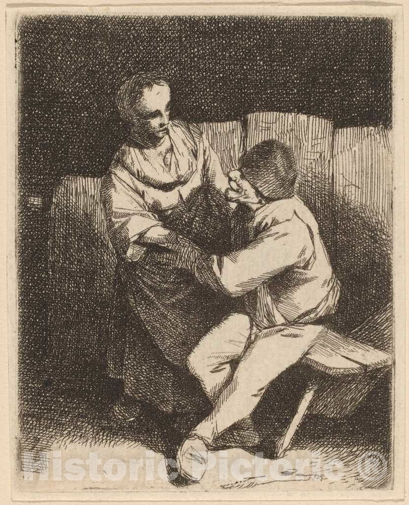 Art Print : Cornelis Bega, The Refused Caress - Vintage Wall Art