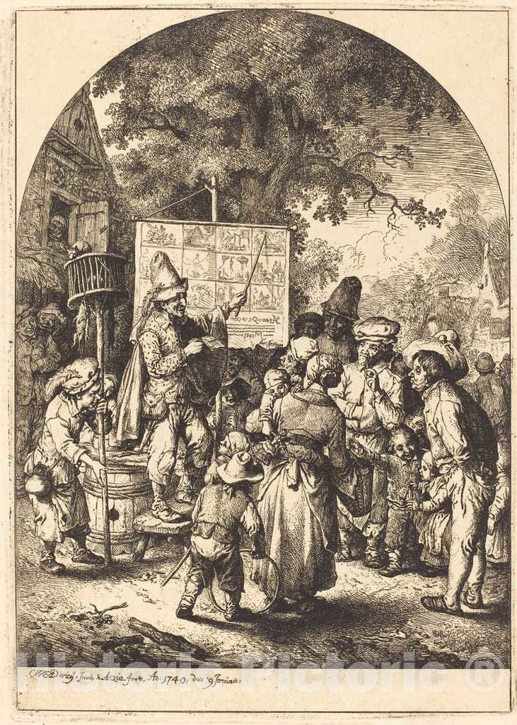 Art Print : Christian Wilhelm Ernst Dietrich, The Singer at The Country Fair, 1740 - Vintage Wall Art